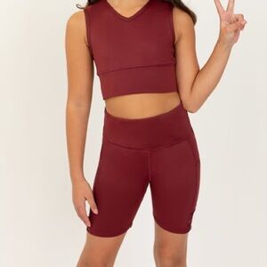 Joyfolie Mia Joy burgundy bike shorts